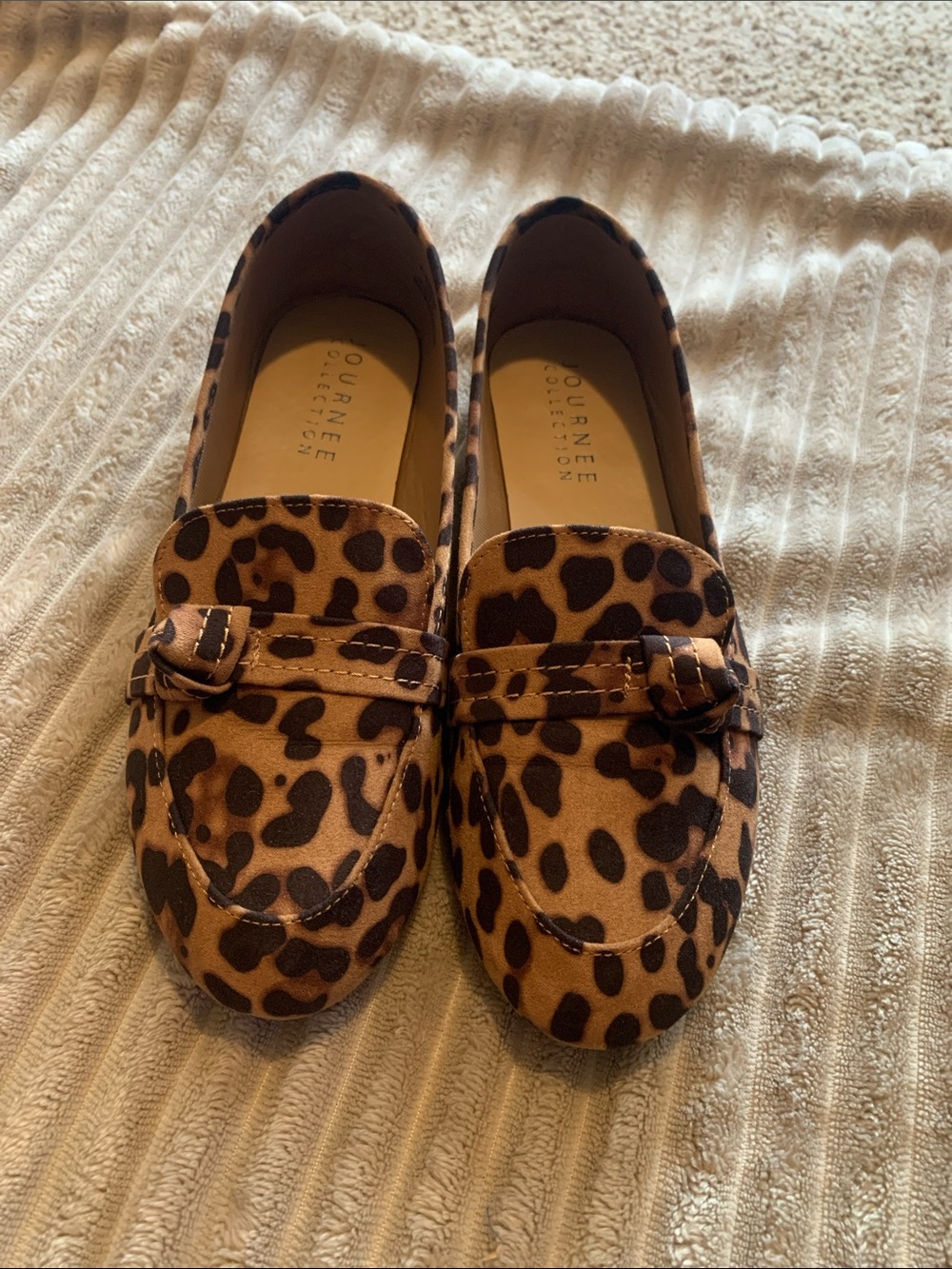 Journee Collection Leopard Print Brown and Black Moccasin Loafers